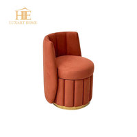 Fauteuil pivotant moderne en tissu italien avec base en acier inoxydable, une place, pour hôtel et usage domestique