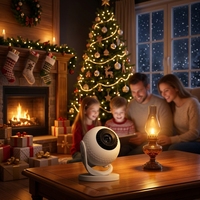 Projecteur LED portable intelligent à télécommande, lumière d'ambiance multi-scènes, veilleuse design fusée et astronaute, blanc chaud, intensité réglable