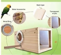 Nichoir en bois pour oiseaux, nouvelle conception, maison de nidification à vue panoramique pour perroquets, calopsittes, canaris, cailles