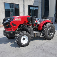 50PS 60PS 70PS 80PS 4WD Mini-Obstgarten-Gewächshaus-Traktor mit Hydraulischer Heckhebung und Rotationspflug, Komplettes Landwirtschaftsgerät