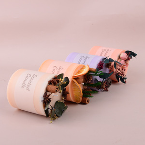 Vela Aromática de Cera de Soja en Cilindro, Hecha a Mano, Decoración para el Hogar, Flores Secas Coloridas, Lámpara de Fragancia, Regalo - Product Image 2