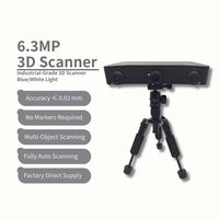 Escáner 3D con Juego Completo de Hardware, Software y Accesorios con Alta Precisión de ±0.02mm, Escaneo Rápido en 0.7s