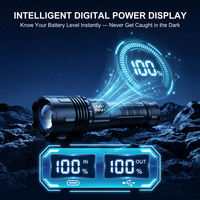 Linterna LED de alto lumen, recargable por USB, portátil, para trabajo, camping, pesca, reparaciones, luz de antorcha.