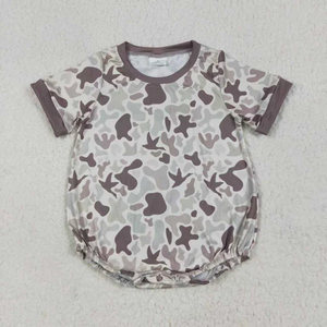 Combinaison d'été pour bébé, prête à être expédiée, combinaison courte à manches courtes camouflage pour garçon - Product Image 5