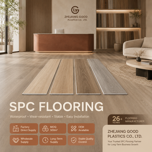 Plancher composite en chevron pour salon, <span class=keywords><strong>noyer</strong></span> SPC 8 mm, vinyle commercial imitation bois, chevron, direct usine, étanche - Product Image 1