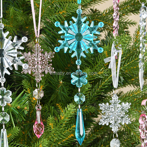 12 Piezas de Decoración Ecológica para Árbol de Navidad de Acrílico Cristalino, Adornos Colgantes de Copos de Nieve y Carámbanos, Suministros para Fiestas de Invierno - Product Image 5