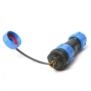 WZUMER Circular IP68 Cable equivalente de plástico SP13 SP17 SP21 2 3 4 5 7 Conector eléctrico impermeable de 9 pines