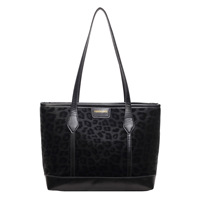 Sac fourre-tout à bandoulière zippé en velours imprimé léopard, style coréen, élégant et décontracté, grande capacité, pour femme, nouvelle collection 2026, très tendance