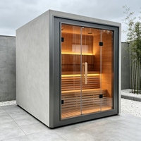 Cabine de sauna extérieure carrée de couleur personnalisée, peinture extérieure en bois, couleur au choix