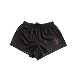 Pantaloncini da Rugby di alta qualità pantaloncini da Rugby con cerniera tascabile ad asciugatura rapida in poliestere stampato a sublimazione personalizzata/maglia da rugby