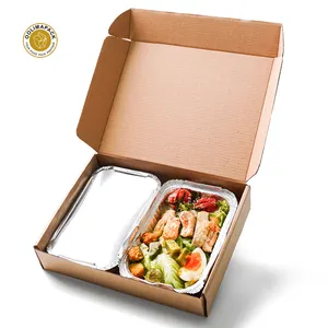 OOLIMAPACK Custom Corrugated Catering Food Box Packaging Brown Kraft Packaging Catering Box
