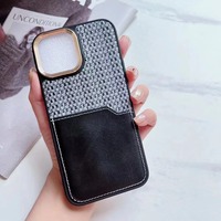 Porte-cartes de luxe en cuir, accessoires pour téléphone portable, coque arrière pour iPhone 11 12 13 14 15 16 17 18 Pro Max pour Samsung