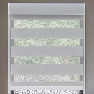 Joli design alexa panneau <span class=keywords><strong>solaire</strong></span> occultant stores zébrés en tissu occultant double stores zébrés pour fenêtre gris stores zébrés manuels - Product Image 3
