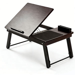 โต๊ะวางโน้ตบุ๊กแบบพับได้ทำจากไม้ไผ่ ปรับมุมได้ ใช้ได้บนเตียง เหมาะสำหรับใช้ในออฟฟิศ - Product Image 1