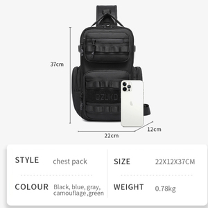 <strong>Ozuko</strong> 9812 Outdoor Crossbody <strong>Bag</strong> Men Backpack <strong>Sport</strong> <strong>Bag</strong> Pack Sling <strong>Shoulder</strong> <strong>Bag</strong> for Man Daypack Business Waterproof - Product Image 4