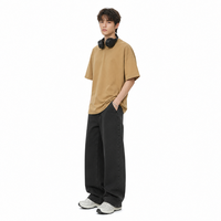 T-shirt en coton épais de luxe pour homme, coupe ample et carrée, style streetwear, minimaliste, uni, de qualité supérieure, t-shirt vierge