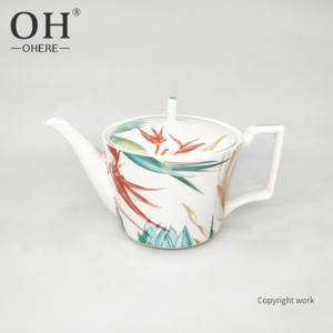 Ensemble de thé Oh Luxury Plant Prianted avec pot à thé et boîte de conserve Meilleur service à café familial et de café en Chine - Product Image 2