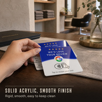 Plaque en acrylique personnalisée NFC pour avis sur les réseaux sociaux, carte de menu, avis Google, carte NFC tactile en acrylique (pour restaurants)