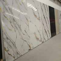 Fabricant Chinois Étanche 1220x2440mm 3mm Feuille de Marbre PVC Revêtement UV Panneau Mural