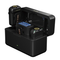 Microphone cravate omnidirectionnel sans fil Aiken AirMic Pro Mini pour caméra, réduction de bruit, léger, portable, en plastique, pour diffusion en direct