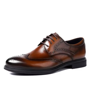 Chaussures Derby Simples et Polyvalentes de Style Britannique à Lacets pour Hommes, en Cuir Véritable avec Semelle en Caoutchouc, Idéales pour les Affaires, les Occasions Formelles et Décontractées, Toutes Saisons - Product Image 6