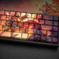 Ensemble de touches de clavier mécanique pour jeux vidéo, personnalisées, anime fantasy, 68 touches, PBT, sublimation par transfert, impression latérale, profil OEM
