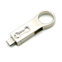 Flash Drive USB 3.0 Tipe C Geser 2 in 1, Gantungan Kunci Logam Besar, Memory Stick OTG, Grosir, Ukiran Custom