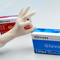 Gants d'examen en latex sans poudre Gant en latex médical à prix d'usine fabriqué en Malaisie