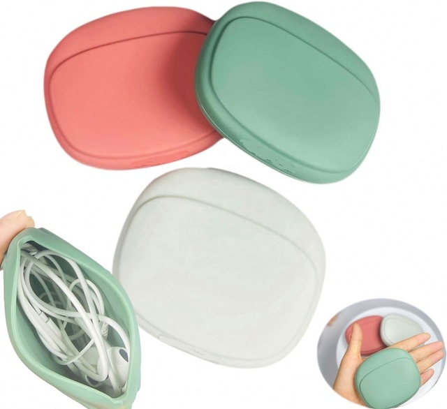 Silicone Headphone Organizer Data Cable Storage Case Mini Box Portable Wired Headphone Organizer