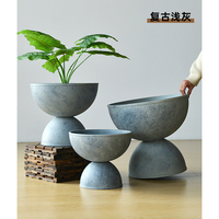 Cornucopia Pot de fleurs et de plantes sur pied, détachable, rétro, grand, respirant, pour la maison et le salon, Ornement Tortue du Paradis