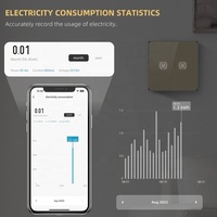 Interrupteur intelligent Tuya Zigbee pour éclairage, 1/2/3/4 voies, panneau en verre, compatible UE/UK, pour statistiques électriques