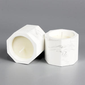 Velas Aromáticas de Cera de Soya con Aroma a Plantas en Frascos de Yeso Geométricos AIKUN, Vela de Aromaterapia para Regalos, Bodas y Decoración del Hogar - Product Image 3