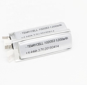 102053 1200mAh 3,7 V high capacity size rechargeable small polymer lithium ion battery cell pack - Product Image 4