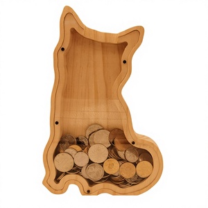 <span class=keywords><strong>Tirelire</strong></span> en bois en forme de dinosaure, de baleine et d'ours pour enfants, sans serrure - Cadeau d'anniversaire pour enfants - Product Image 1