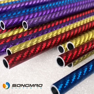 Özelleştirilmiş 3K renk karbon Fiber yuvarlak tüp 12mm 14mm 16mm 18mm 20mm kırmızı mavi yeşil mor beyaz siyah sarı renkli tüp - Product Image 6