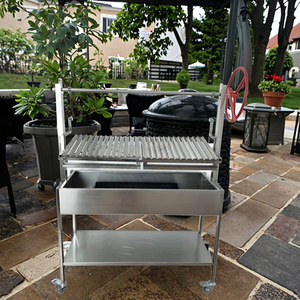 Parrilla <span class=keywords><strong>Argentina</strong></span> <span class=keywords><strong>de</strong></span> Carbón <span class=keywords><strong>de</strong></span> Acero Inoxidable Premium, Alturas Ajustables, Diseño Plegable con Ruedas, Control por Botones - HDL08 para 3-5 Personas - Product Image 6
