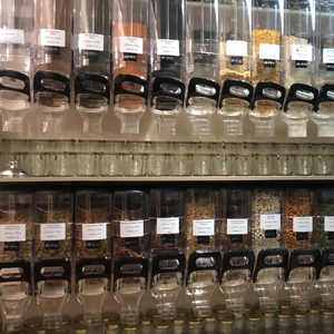 Topping Dispenser Supermarket Dispenser Ecobox Coffee Bean Cereal Gravity Pet Food Candy Display Bin Dry Grain Topping Nuts Wall Bulk Dispenser For Supermarket