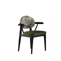 Ensemble de chaises et de table à manger en cuir de luxe moderne avec revêtement en tissu imprimé - Meubles de maison durables et écologiques