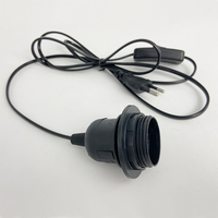 Interrupteur E27 303, cordon à demi-dent, cordon, fil de lumière, prise de commutation, bouton d'alimentation, interrupteur 1.8m, câble de ligne, lampe LED, modèle de prise EU US