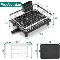 Égouttoir à vaisselle simple extensible en acier inoxydable moderne pour évier de cuisine, antidérapant, durable, réglable, de type sur pied