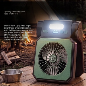 Ventilador <span class=keywords><strong>Solar</strong></span> para Camping com Lanterna LED, Recarregável via USB, Ventilador de Mesa Portátil com 3 Velocidades, Bateria de 4000mAh+ para Aventuras ao Ar Livre - Product Image 3