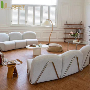 Canapé modulaire nordique noir de style rétro U-Best, angle droit, design unique, style Wabi Sabi, petit salon, combinaison de salle de sport - Product Image 5