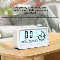 Minuteur visuel intelligent, horloge numérique LCD, réveil, minuterie de bureau alimentée par piles