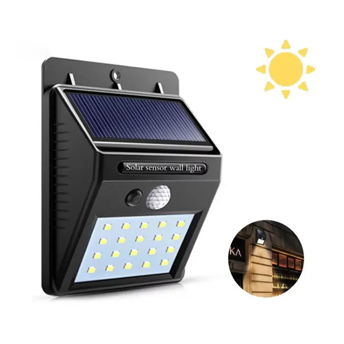 20 LED Outdoor Waterproof Motion Sensor Solar Deck Powered Wall Lamp Landscape Street Lighting Solar Garden Lights