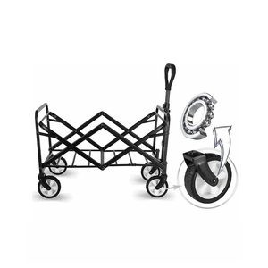 AITOPGO-Carro de playa plegable para uso al aire libre, carro de <span class=keywords><strong>4</strong></span> ruedas para uso general, carro de playa plegable portátil, color negro - Product Image 5