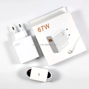 Sạc Gốc 67W Turbo Sạc EU Cung Cấp Điện Sạc Nhanh USB Loại C Cáp Đối Với Xiaomi Redmi Lưu Ý 11 12 13 Pro Mi 13 Lite