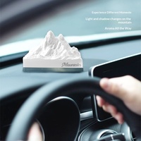 Diffuseur de parfum pour voiture en pierres de montagne enneigée, coffret cadeau, pour intérieur, 90-120 jours, ensemble d'huiles essentielles d'aromathérapie sans flamme, en plâtre