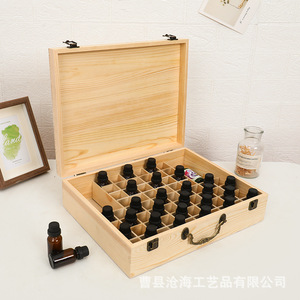 Boîte de rangement rectangulaire personnalisée en bois massif pour huiles essentielles et huiles de coco, conteneur alimentaire à 80 compartiments pour <span class=keywords><strong>produits</strong></span> <span class=keywords><strong>doTERRA</strong></span> - Product Image 3
