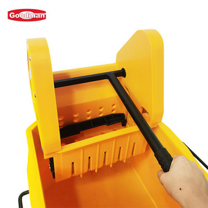 Cubo y Escurridor de Plástico Amarillo Comercial Goodman, Capacidad de 36 L, Carro de Limpieza de Pisos Ecológico - Product Image 6