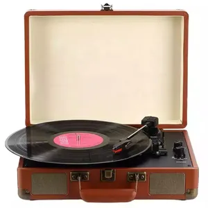 Modern electric gramophone record player Vintage Vinyl Record Player Rechargeable Built-in Speaker HIFI Music Player